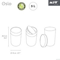 Msv –  Pattumiera Bagno 6L Bianca – Cestino Rotondo Compatto con Coperchio Basculante, Design Moderno 18x26 cm - immagine 4