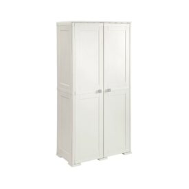 Mobile portascope Tontarelli Simplex 79×43×164 cm colore panna con ripiano e vano portascope