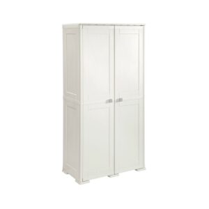 Mobile portascope Tontarelli Simplex 79×43×164 cm colore panna con ripiano e vano portascope