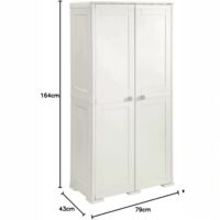 Tontarelli Portascope Simplex con Ripiano – Mobile Contenitore Salvaspazio in Plastica, Panna 79x43x164 cm - immagine 2