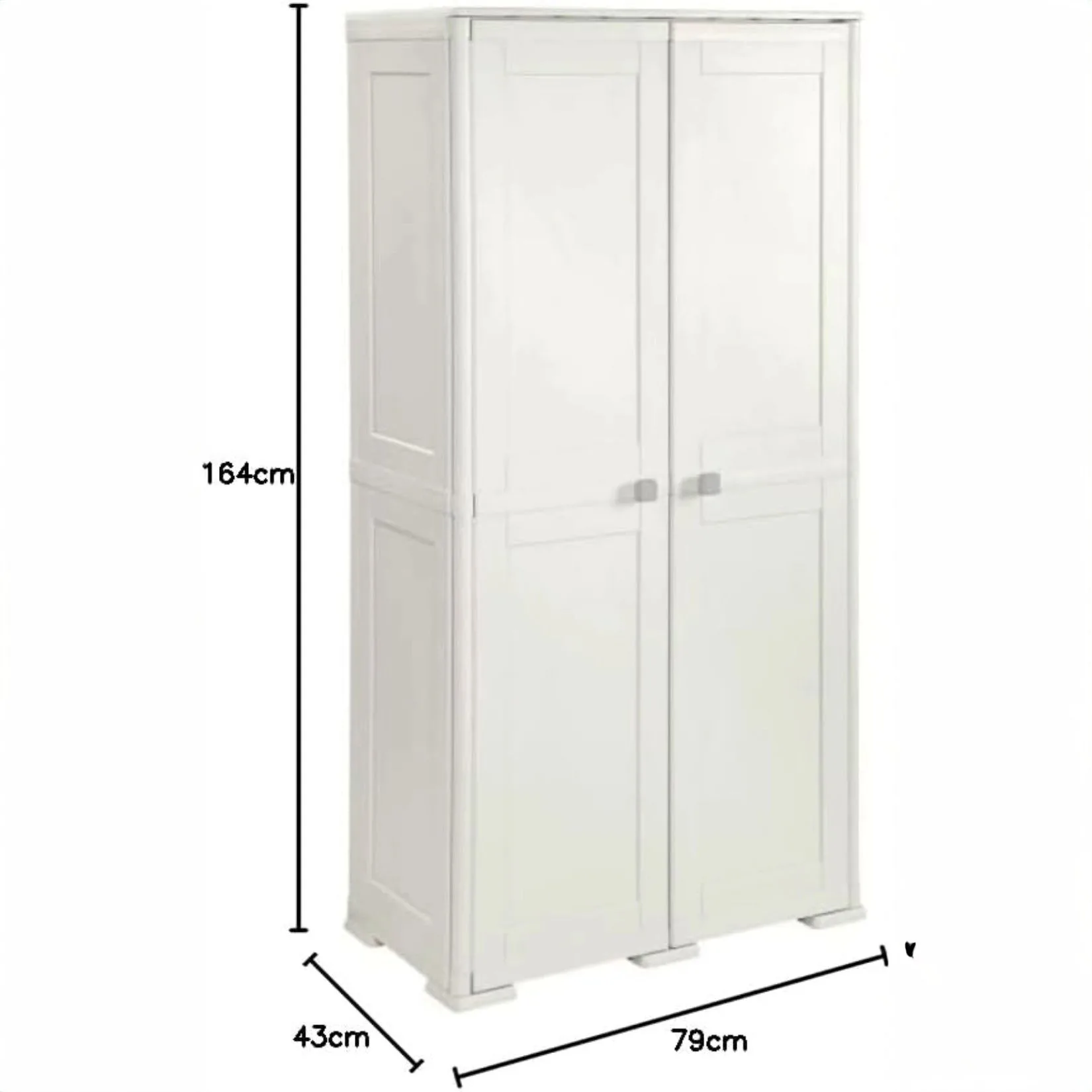 Tontarelli Portascope Simplex con Ripiano, Mobile Salvaspazio Panna 79×43×164 cm - immagine 2
