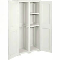 Tontarelli Portascope Simplex con Ripiano – Mobile Contenitore Salvaspazio in Plastica, Panna 79x43x164 cm - immagine 3