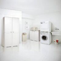 Tontarelli Portascope Simplex con Ripiano – Mobile Contenitore Salvaspazio in Plastica, Panna 79x43x164 cm - immagine 4