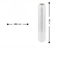 Rocard® Film Estensibile Imballaggio Trasparente 200m x 47cm | Rotolo Pellicola Imballaggio Manuale Extra Resistente per Spedizioni, Traslochi e Magazzino - immagine 2