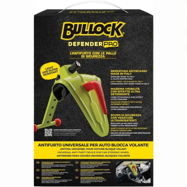 Bullock Defender Pro Antifurto Blocca Volante Auto Universale – Lega Rinforzata, Installazione Facile, Ideale City Car – Giallo - immagine 5