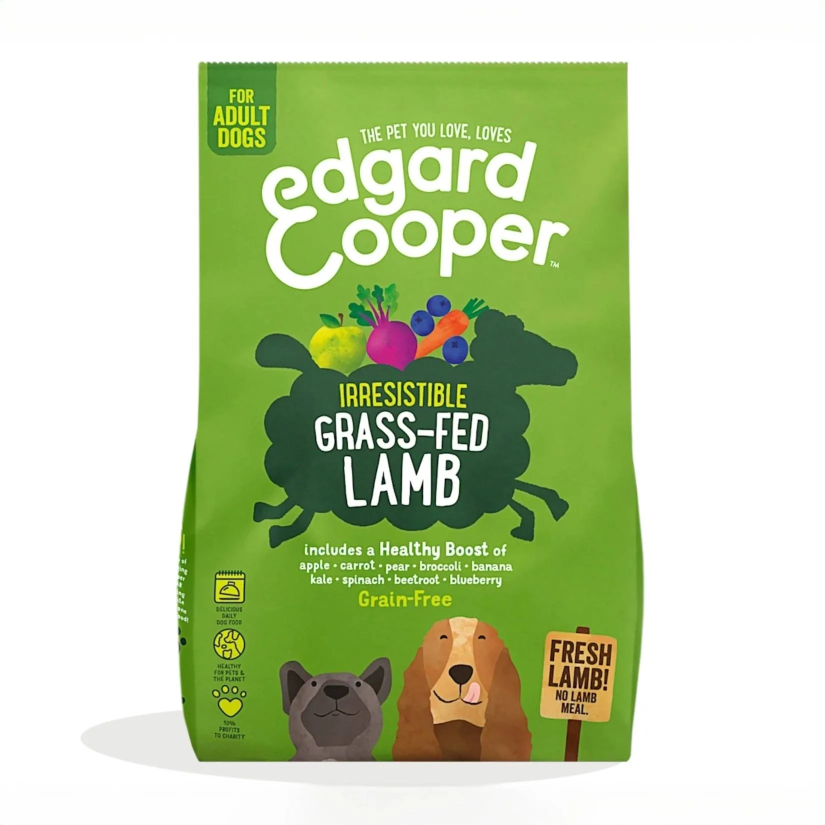 Edgard & Cooper Crocchette Cani Adulti 2,5 Kg – Agnello Fresco – Alimento Naturale e Nutriente per Cani di Taglia Media e Grande - immagine 1