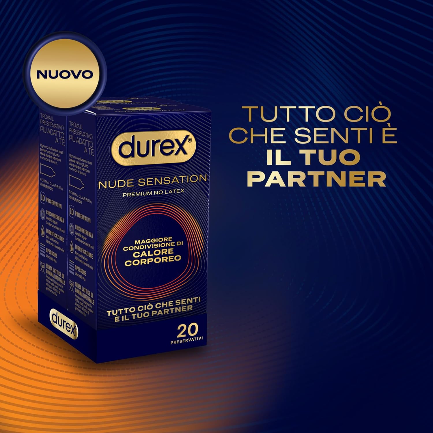 20071.jpg Durex Nude Sensation – Preservativi in Nitrile Senza Lattice, Ultra Sottili & Extra Lubrificati, Maggiore Trasmissione del Calore, Regular Fit, 20 Profilattici - immagine 2