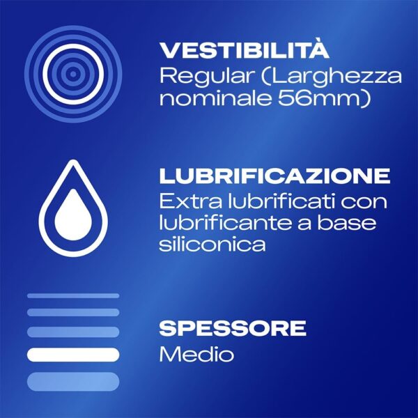 Durex Settebello Jeans – Preservativi Classici in Lattice Regular Fit, Easy-On Lubrificati con Serbatoio, Odore Più Gradevole, Confezione da 27 Profilattici - immagine 3