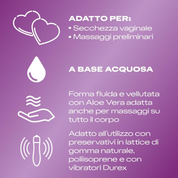 Durex Massage 2 in 1 Aloe Vera – Gel Lubrificante Sessuale Intimo a Base d’Acqua, per Rapporti e Massaggi, Formato Convenienza 200 ml - immagine 3