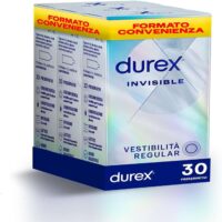 Durex Invisible confezione da 30 preservativi ultrasottili per massima sensibilità e comfort