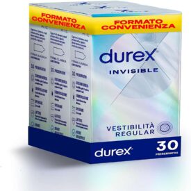 Durex Invisible confezione da 30 preservativi ultrasottili per massima sensibilità e comfort