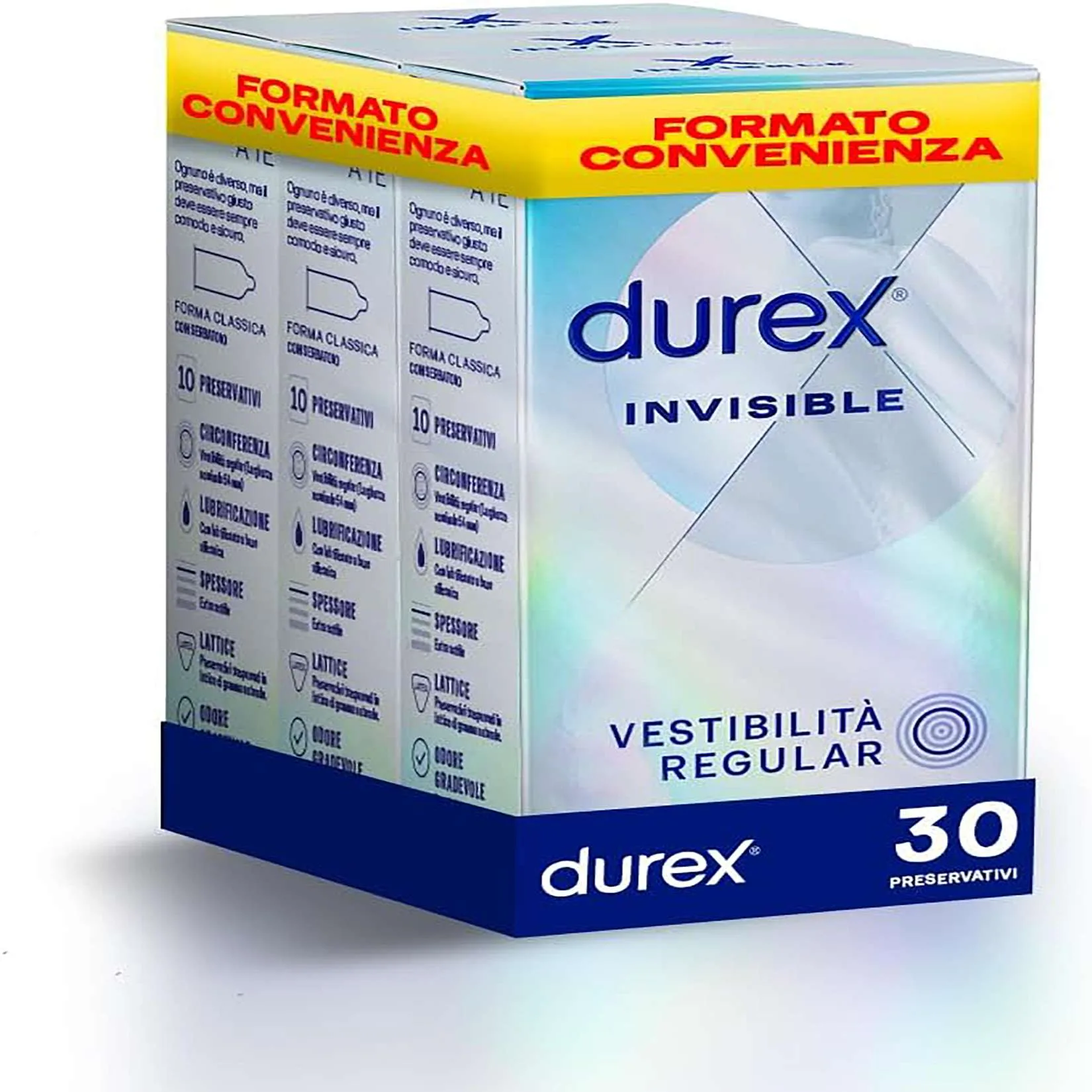 Durex Invisible confezione da 30 preservativi ultrasottili per massima sensibilità e comfort Durex Invisible confezione da 30 preservativi ultrasottili per massima sensibilità e comfort