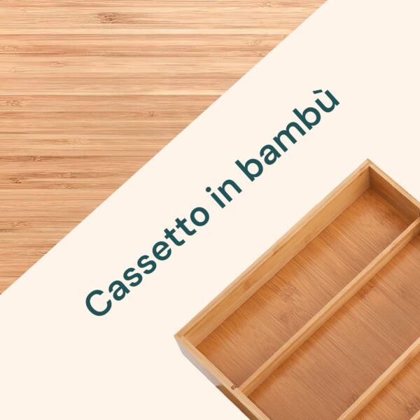 Casa Milano – Cassetto Porta Cialde in Bamboo e Vetro 31×30×10 cm, Organizer Capsule Caffè per Cucina - immagine 5