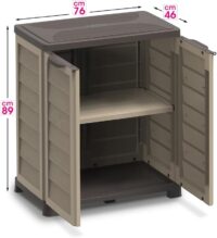 Bama Armadietto Riponi – in Resina Effetto Legno, Colore Beige, per Interno/Esterno, 76x46x89 cm, Ripiano Regolabile, Predisposizione Lucchetto, Portata Mensola 20 kg - immagine 4