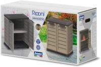 Bama Armadietto Riponi – in Resina Effetto Legno, Colore Beige, per Interno/Esterno, 76x46x89 cm, Ripiano Regolabile, Predisposizione Lucchetto, Portata Mensola 20 kg - immagine 5