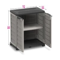 Bama Armadietto Riponi in Resina Effetto Legno, Colore Sabbia – per Interno/Esterno, 76x46x89 cm –Ripiano Regolabile, Predisposizione Lucchetto – Portata Mensola 20 kg - immagine 2