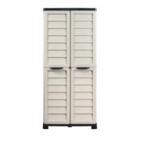 Armadio alto Bama Riponi in resina effetto legno sabbia 76x46x168 cm con 3 ripiani regolabili e predisposizione per lucchetto