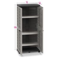 Bama Armadio Alto Riponi  in Resina Effetto Legno, Colore Sabbia – 76x46x168 cm – 3 Ripiani Regolabili, Interno/Esterno, Predisposizione Lucchetto, Portata Mensola 20 kg. - immagine 2