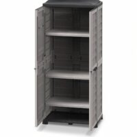 Bama Armadio Alto Riponi  in Resina Effetto Legno, Colore Sabbia – 76x46x168 cm – 3 Ripiani Regolabili, Interno/Esterno, Predisposizione Lucchetto, Portata Mensola 20 kg. - immagine 4