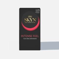 SKYN® Intense Feel – Preservativi Senza Lattice in Poliisoprene (SKYNFEEL®), Stimolanti con Puntinatura in Rilievo e Trama Ondulata, 53 mm Regular, Lubrificati con Serbatoio, 50 Preservativi.