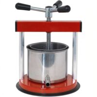 Torchietto Palumbo Tommy 1,5 litri rosso, pressa manuale per conserve, frutta e formaggi, struttura in acciaio verniciato resistente, utensile da cucina.