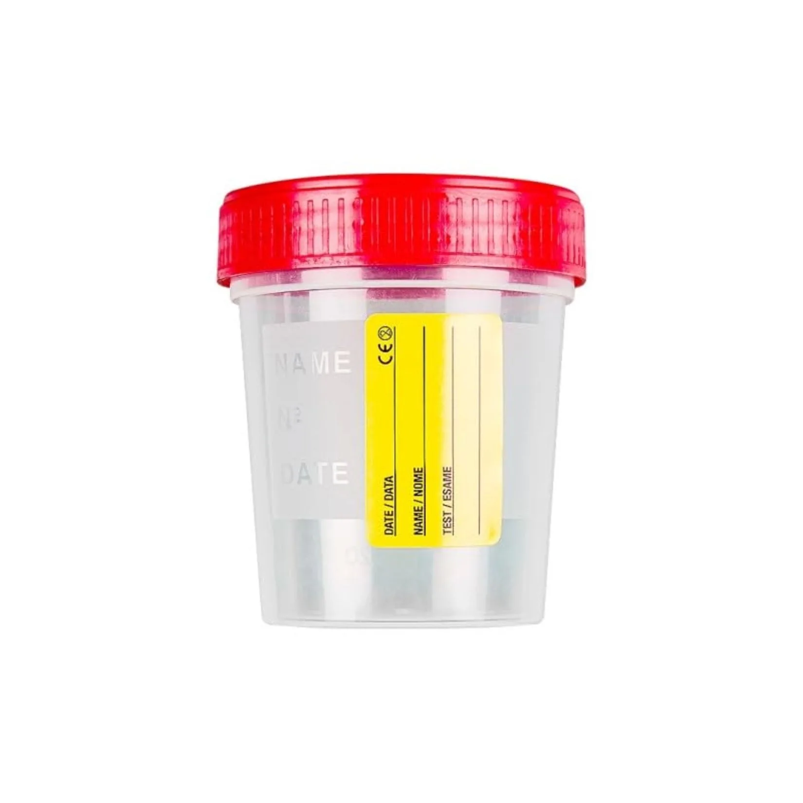 Set da 4 Vasetti Sterili per Urine da 120 ml con Chiusura a Vite e Etichetta Compilabile - immagine 2