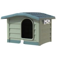 Bama – Bungalow Cuccia per Cani da Esterno Verde 89x75x62 cm – Robusta, Ventilata e Facile da Pulire