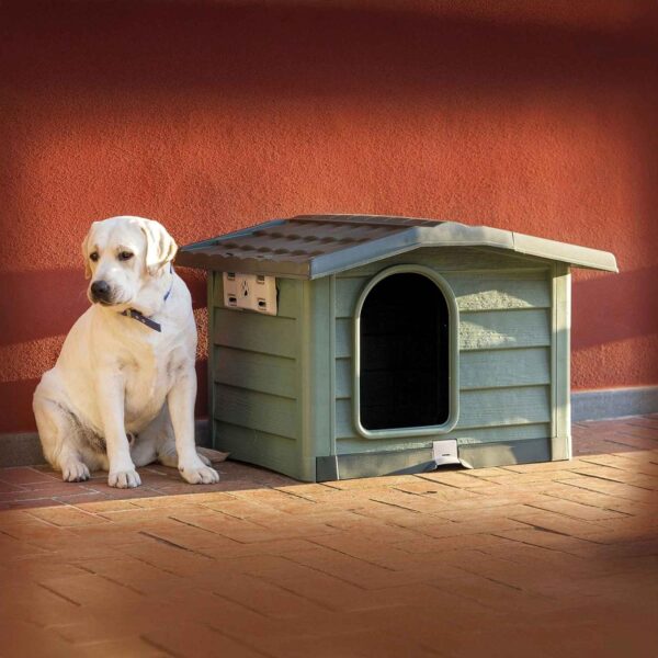 Bama – Bungalow Cuccia per Cani da Esterno Verde 89x75x62 cm – Robusta, Ventilata e Facile da Pulire - immagine 5