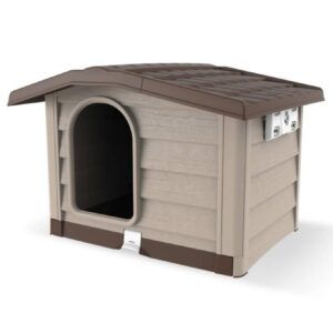 Cuccia per cani da esterno Bama Bungalow beige 110x94x77 cm, robusta, ventilata e facile da pulire