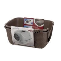 Bama – Lettiera Privé per Gatti Chiusa con Porticina – Colore Tortora 42x50,5x40 cm, Igienica e Facile da Pulire - immagine 4