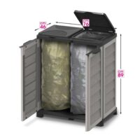 Bama – Pattumiera Riponi: 2 sacchi da 100L – Grigia – Resina riciclabile, facile da pulire. - immagine 5