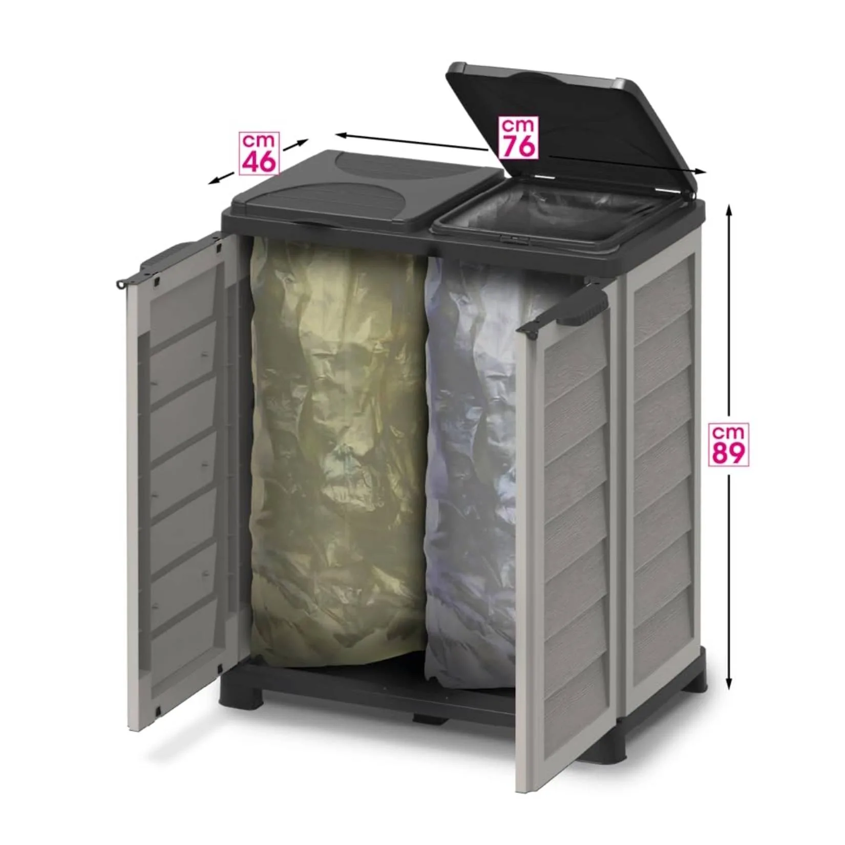 Bama Pattumiera Riponi 2x100L Grigia - immagine 5