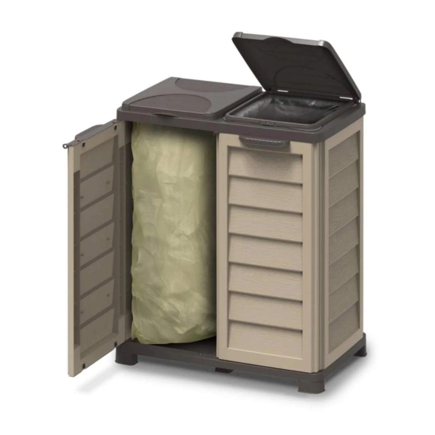 Bama – Pattumiera Riponi 2 Sacchi da 100L Beige in Resina Riciclabile - immagine 2