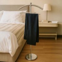 King Home – Servomuto Appendiabiti in Acciaio Cromato a Specchio – 46×28×109 cm - immagine 2