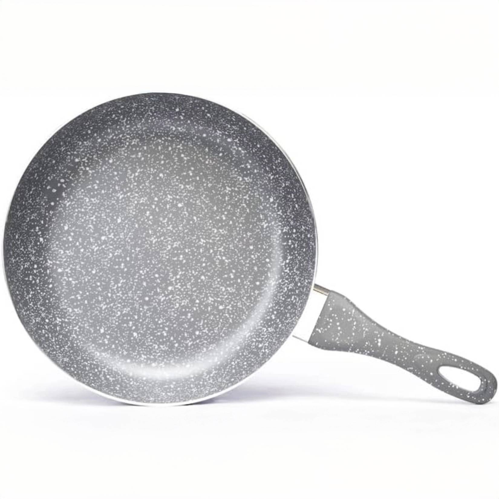 20436.jpg Zanetti Pietra Rara – Set 2 Padelle Antiaderenti 24/28 cm, Manico Soft Touch, Grigio – Made in Italy - immagine 2