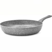 Zanetti Pietra Rara – Padella Antiaderente 30 cm in Alluminio, Manico Soft Touch, Alta Resistenza, Grigio – Made in Italy