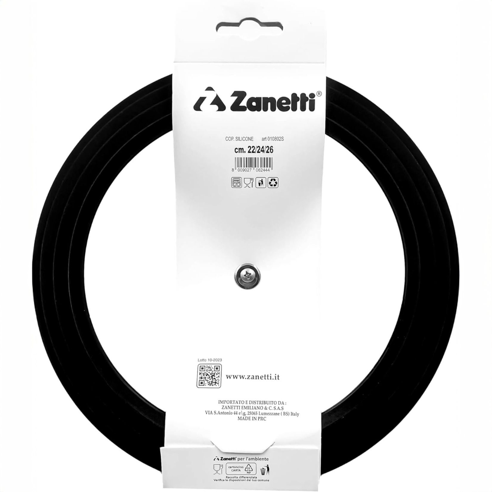 20459.jpg Zanetti – Coperchio Universale in Vetro con Bordo in Silicone 22/24/26 cm – Resistente al Calore - immagine 3