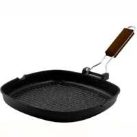 Zanetti Bistecchiera 24×36 cm in Alluminio Pressofuso – Piastra Grill per Induzione con Manico Pieghevole - immagine 5