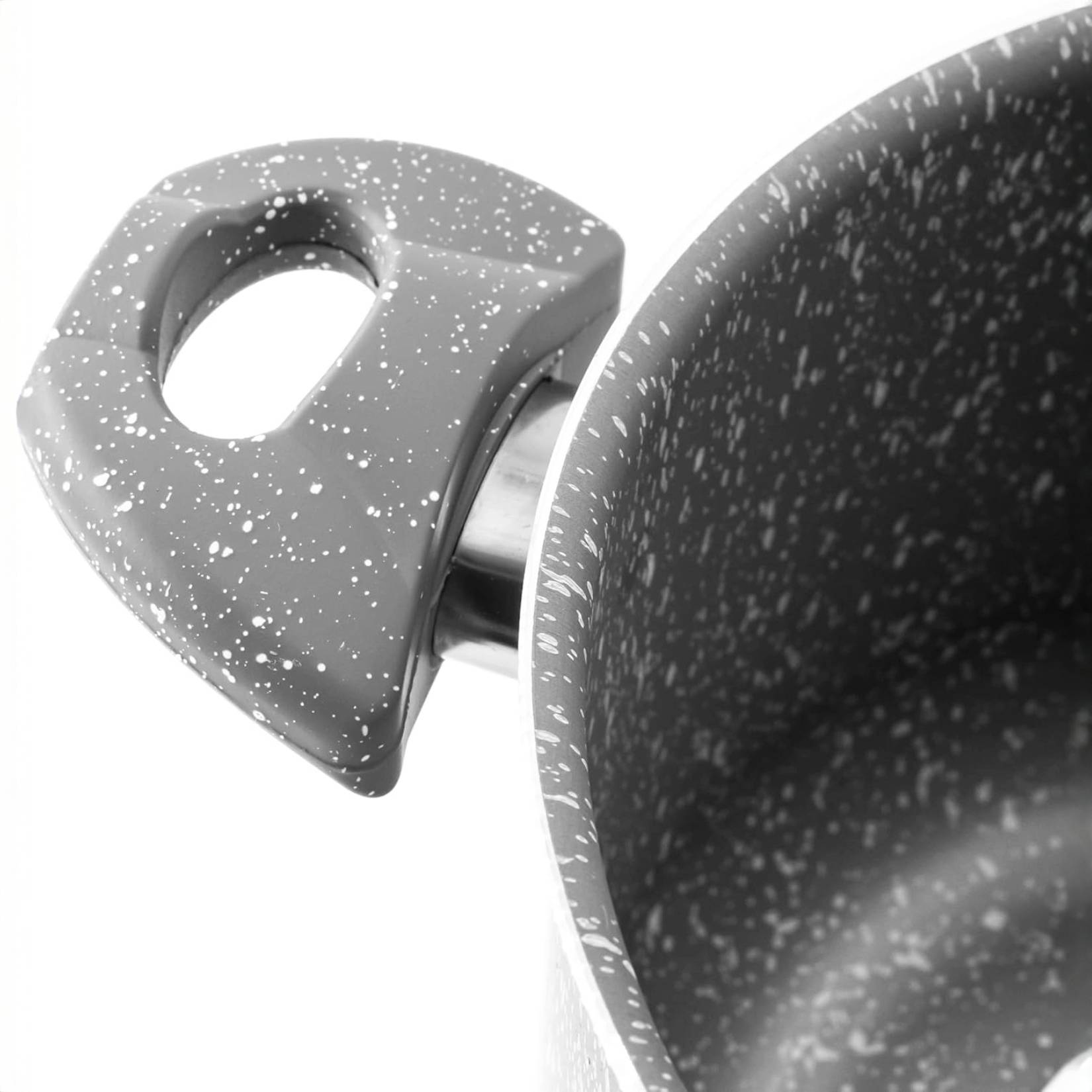 20508.jpg Zanetti – Pietra Rara – Casseruola Antiaderente 24 cm in Alluminio Effetto Pietra, Maniglie Soft Touch, Made in Italy - immagine 3