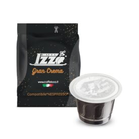 Capsule Caffè Izzo Gran Crema compatibili Nespresso®, miscela intensa da 5,2 g con crema ricca e gusto pieno.