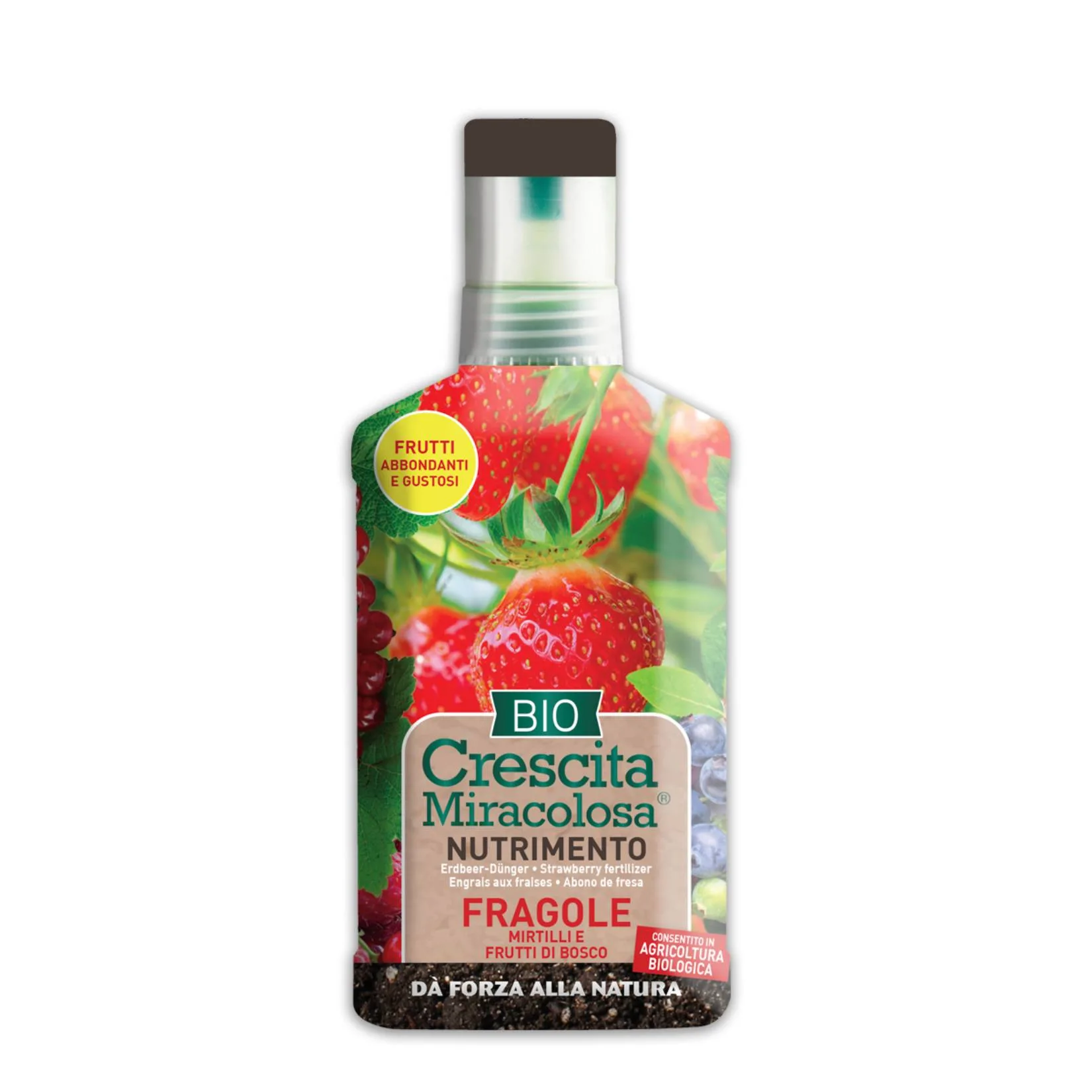 Concime biologico Crescita Miracolosa per fragole e frutti di bosco da 200 ml, nutrimento naturale per crescita e frutti dolci. Concime biologico Crescita Miracolosa per fragole e frutti di bosco da 200 ml, nutrimento naturale per crescita e frutti dolci.