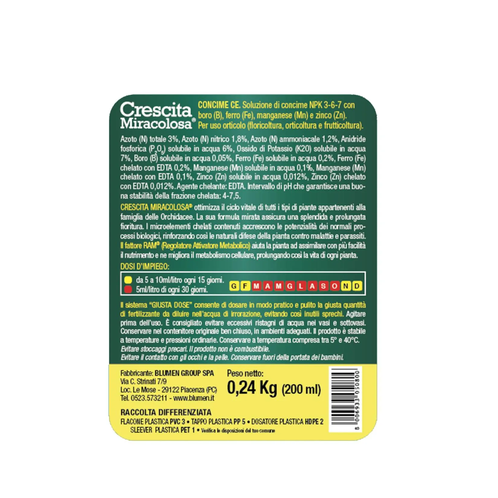 Crescita Miracolosa – Concime Orchidee 200 ml – NPK 3-6-7 - immagine 2