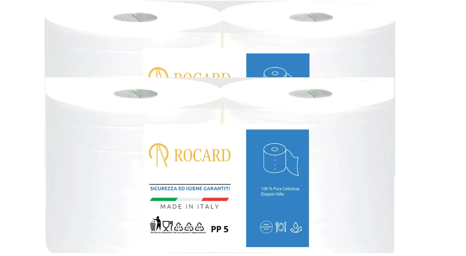 20573-jpg.webp Rocard® | 4 Rotoli Carta Asciugatutto 3200 Strappi – Extra Resistente 2 Veli Pura Cellulosa con Microgoffratura – Rotoloni Uso Alimentare, Casalingo e Industriale - immagine 1