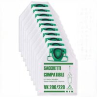 Sacchetti Compatibili per Folletto VK200 e VK220S – Confezione da 6, Microfibra Resistente, Antibatterici, Alta Filtrazione, Ricambi per Aspirapolvere Vorwerk