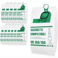 Sacchetti Compatibili per Folletto VK140 e VK150 – Confezione da 6, Microfibra Resistente, Antibatterici, Alta Filtrazione, Ricambi per Aspirapolvere Vorwerk