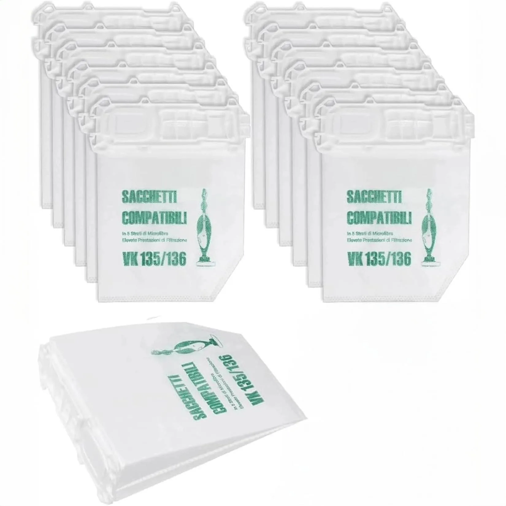 20578-jpg.webp Sacchetti Compatibili per Folletto VK135/136, 6 Pezzi, 5 Strati in Microfibra, Alta Filtrazione, Trattiene le Micropolveri - immagine 1