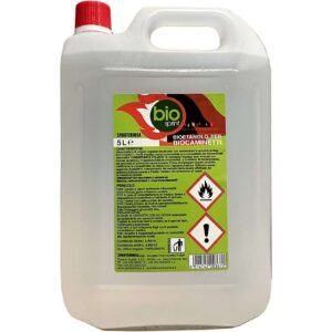 Tanica rossa da 5 litri di bioetanolo combustibile 99,9% Sprintchimica per stufe, inodore, senza fumo e senza zolfo