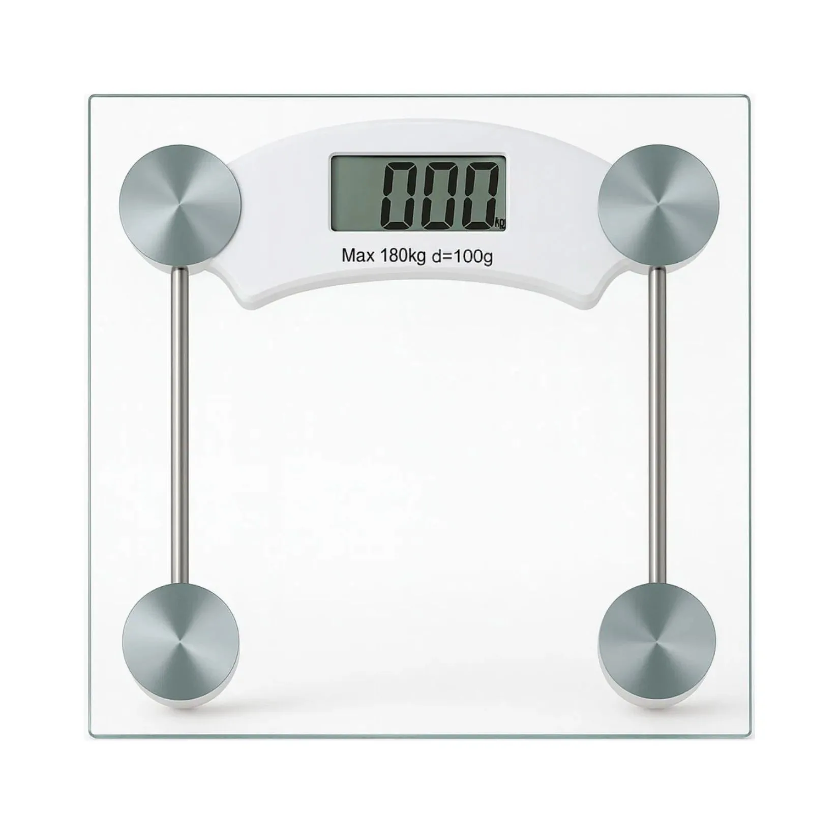 Rocard® – Bilancia Pesapersone Digitale, Display LCD, Vetro Temperato, 30x30 cm, Portata 150 kg, Ultra Sottile, Accensione Automatica, Colore Bianco - immagine 1