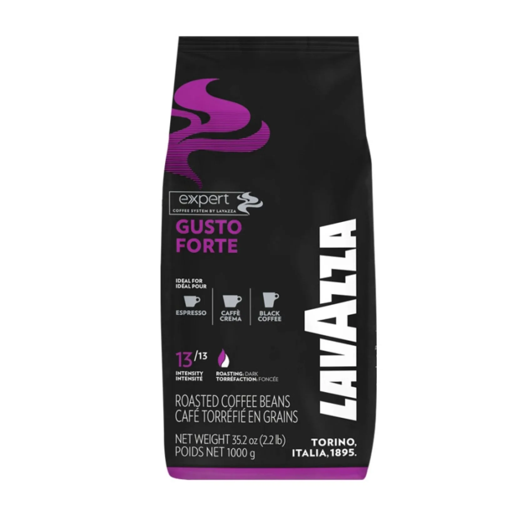 Lavazza Caffè in Grani Gusto Forte – Miscela Intensa e Corposa per Espresso Energico – Confezione da 1 Kg - immagine 1