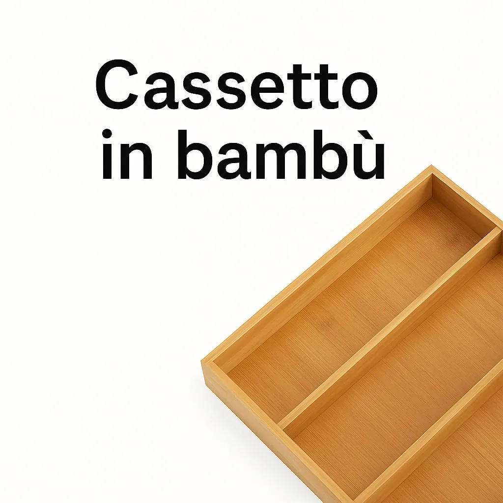 Casa Milano – Cassetto Porta Cialde in Bamboo e Vetro 31×30×10 cm, Organizer Capsule Caffè per Cucina - immagine 2